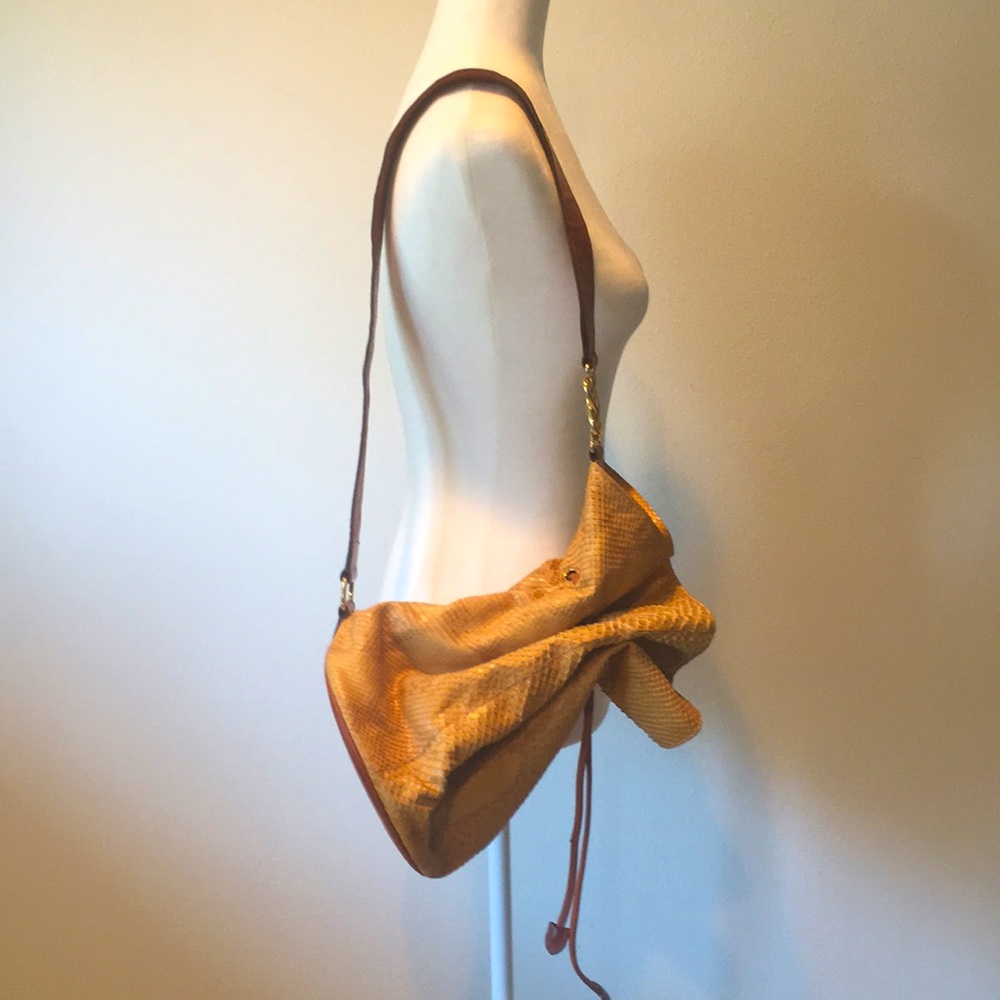 Drawstring Leather Bucket Bag Made in Florence